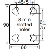 VSTH50 - LKPA-VSTH50K 150 Kg Swivel Plate 50mm Polyurethane on Steel