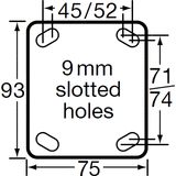 MSSGRQ125S - 100 Kg Swivel Plate Grey Rubber 125mm Stainless Steel TPE