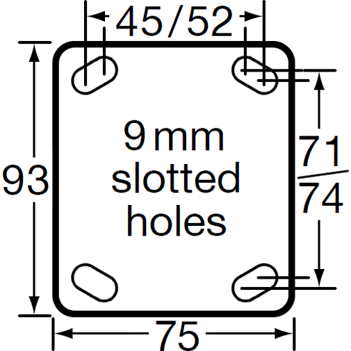 MSSWNA100F - 100 kg Fixed Plate 100mm Stainless Steel White Nylon