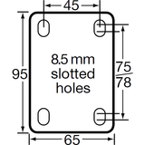 BPUQ75F - 115 Kg Fixed Plate 75mm Polyurethane