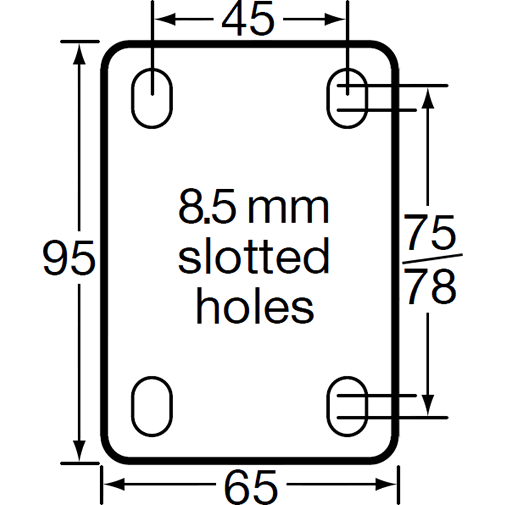 BPUQ125F <span>155 Kg Fixed Plate 125mm Polyurethane</span>