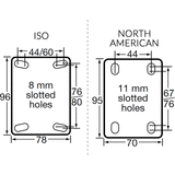 STQ75G/MZPTB - 100 Kg Swivel Plate Total Brake 75mm Grey Rubber
