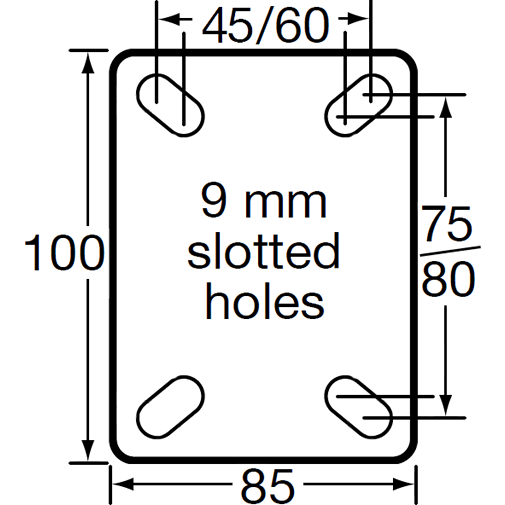 JSR12540-NNR - 250 kg Fixed 125mm Stainless Steel White Nylon