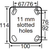 HIN4F-CIPU - 280 Kg Fixed Plate 100mm Polyurethane