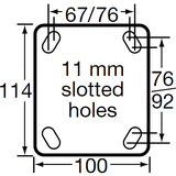 HIN8F-WNQ - 480 Kg Fixed Plate 200mm White Nylon
