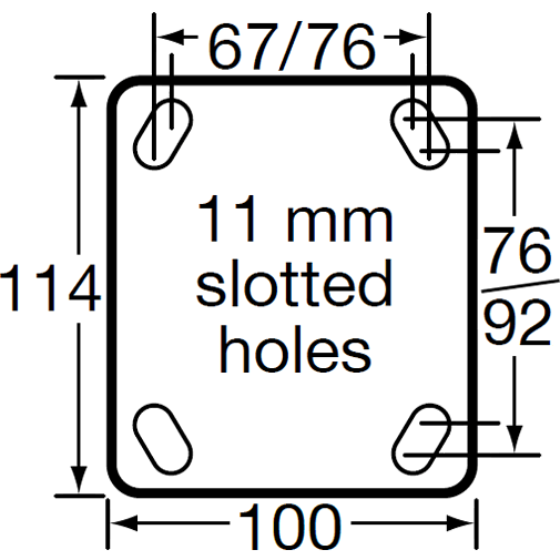 HIN6F-BRQ <span>300 Kg Fixed Plate 150mm Blue Rubber</span>