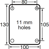 ONS125W/HSF - 400 Kg Stainless Steel Fixed Plate 125mm White Nylon