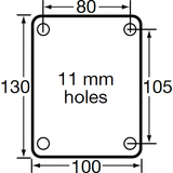 HUS200/HSF - 500 Kg Stainless Steel Fixed Plate 200mm Polyurethane