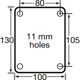 Premium Australian Made Heavy Industrial 125mm 2x Fixed & 2x Swivel Total Brake Polyurethane 350kg per castor (HUR125F-SB-PACK)