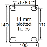 BH-GTH 200K 900 Kg Fixed 200mm Polyurethane