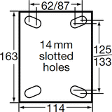XCQ125/XZPBR - 590 Kg Swivel Plate Brake 125mm Cast Iron