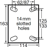 XUQ200/XZF - 1000 Kg Fixed Plate 200mm Polyurethane