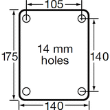GTH202 - LS-GTH202K 1600 Kg Swivel Plate 200mm Polyurethane