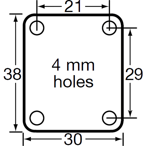 BPUA32S - 16 kg Swivel Plate 32mm Orange Polyurethane