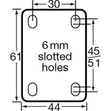BPPQ40F - 40 Kg Fixed Plate 40mm Grey polypropylene