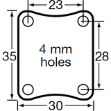 EPS025WN - 9 Kg Swivel 25mm White Nylon