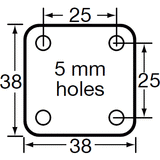 P70-01 CP (set of 4) 40 Kg Swivel Plate 70mm Polyurethane