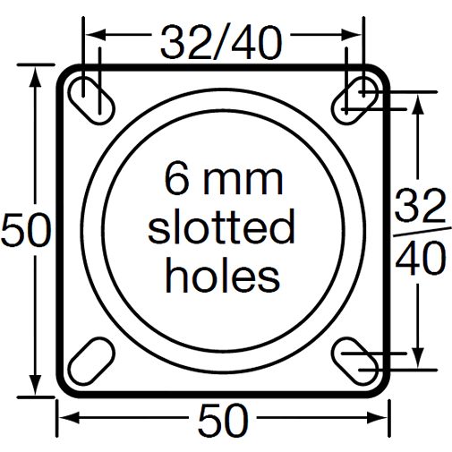 LZS05020-TPP <span>40 Kg Swivel Plate 50mm Grey TPE</span>