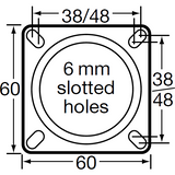 KSS07525-TPB 75 Kg Swivel Plate 75mm Stainless Steel Grey TPE