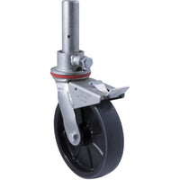 SC15 - 500 kg Swivel Solid Stem w/ Cup Total Brake 200mm Polyurethane