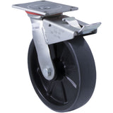 SC18 - 500 Kg Swivel Plate Total Brake 200mm Polyurethane